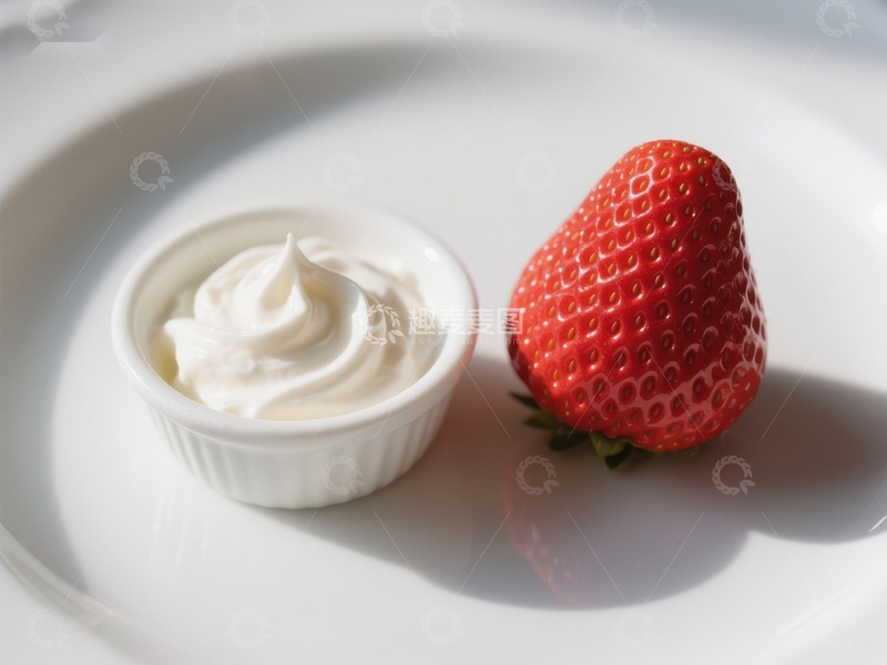 高清大图下载【趣麦麦图】草莓与奶油的清新搭配