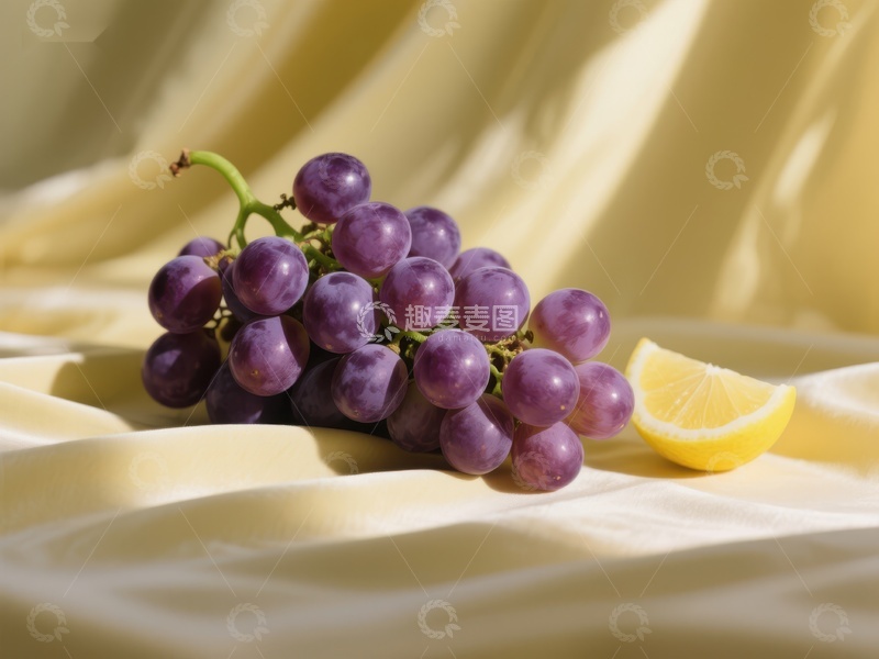 高清大图下载【趣麦麦图】葡萄与柠檬的静物组合