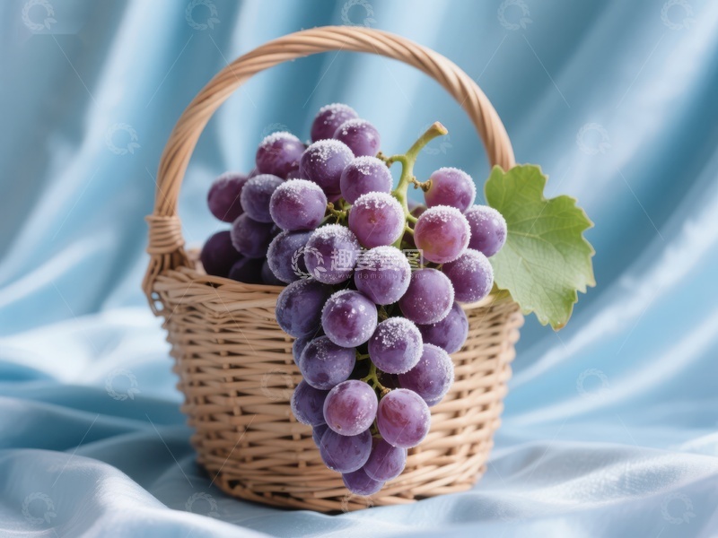 高清大图下载【趣麦麦图】篮子里的紫葡萄
