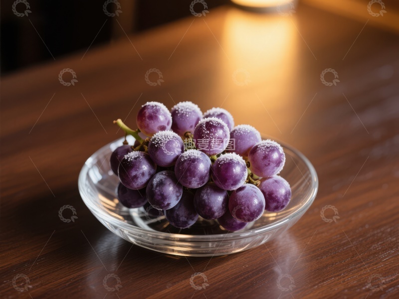 高清大图下载【趣麦麦图】透明碗中的紫葡萄