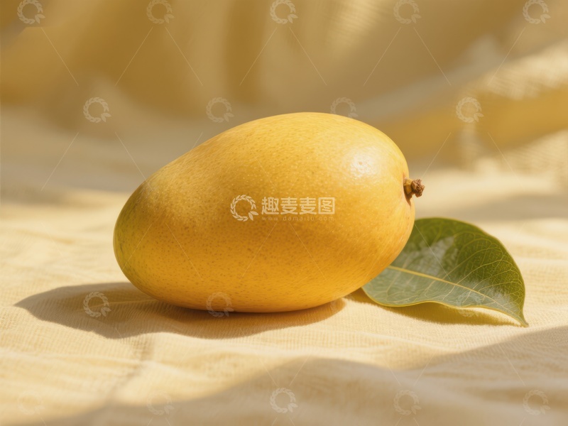 高清大图下载【趣麦麦图】阳光下的芒果与绿叶