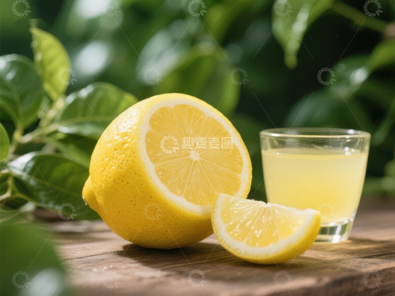高清大图下载【趣麦麦图】-新鲜柠檬与柠檬汁