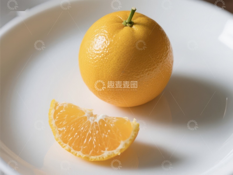 高清大图下载【趣麦麦图】新鲜橙子与切片展示