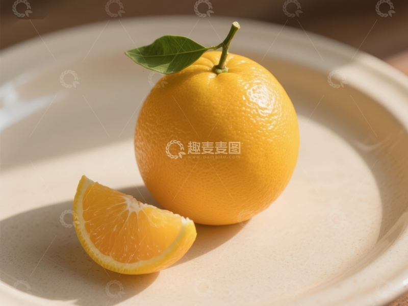 高清大图下载【趣麦麦图】新鲜橙子与切片静物展示