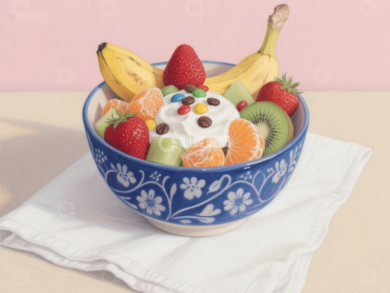 高清大图下载【趣麦麦图】色彩缤纷的水果酸奶碗