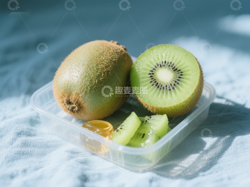 高清大图下载【趣麦麦图】新鲜猕猴桃切片展示
