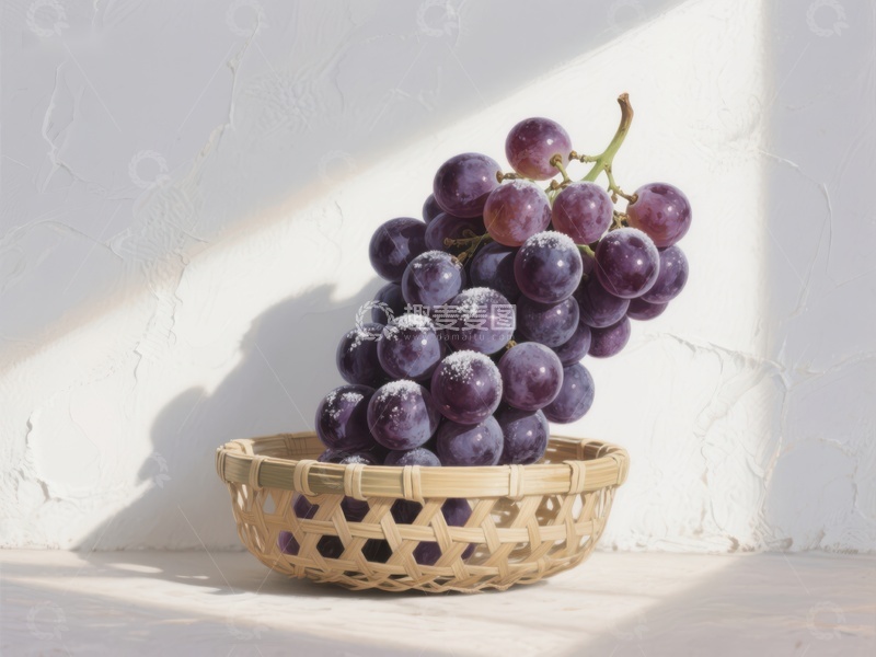 高清大图下载【趣麦麦图】篮子里的紫葡萄