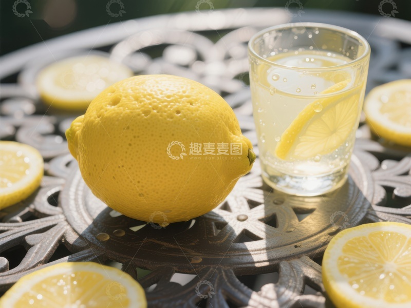 高清大图下载【趣麦麦图】柠檬与柠檬水，清新夏日饮品