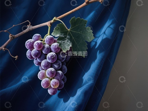 蓝幕前的葡萄串