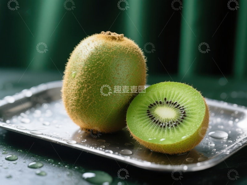高清大图下载【趣麦麦图】新鲜猕猴桃切片展示