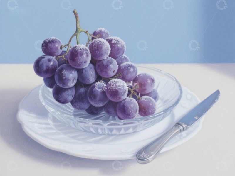 高清大图下载【趣麦麦图】晶莹葡萄静物画