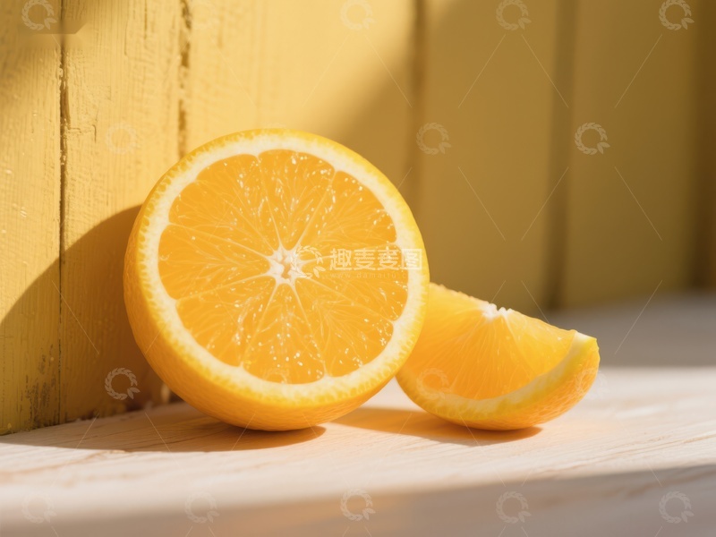 高清大图下载【趣麦麦图】阳光下的橙子切片