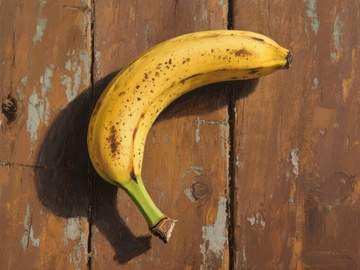 熟透香蕉置于旧木板上