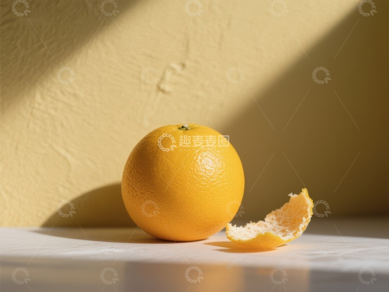 高清大图下载【趣麦麦图】阳光下的橙子与果皮