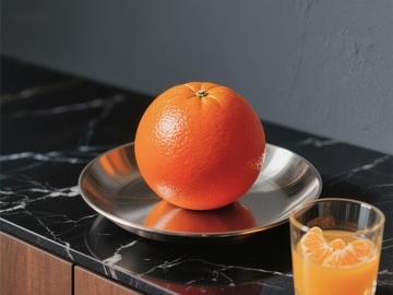 橙子与橙汁的静物组合