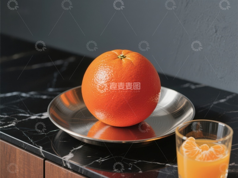 高清大图下载【趣麦麦图】橙子与橙汁的静物组合