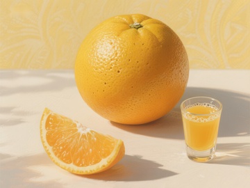 橙子与橙汁的清新组合