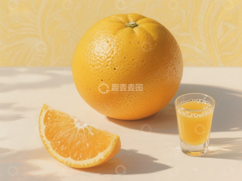 高清大图下载【趣麦麦图】橙子与橙汁的清新组合