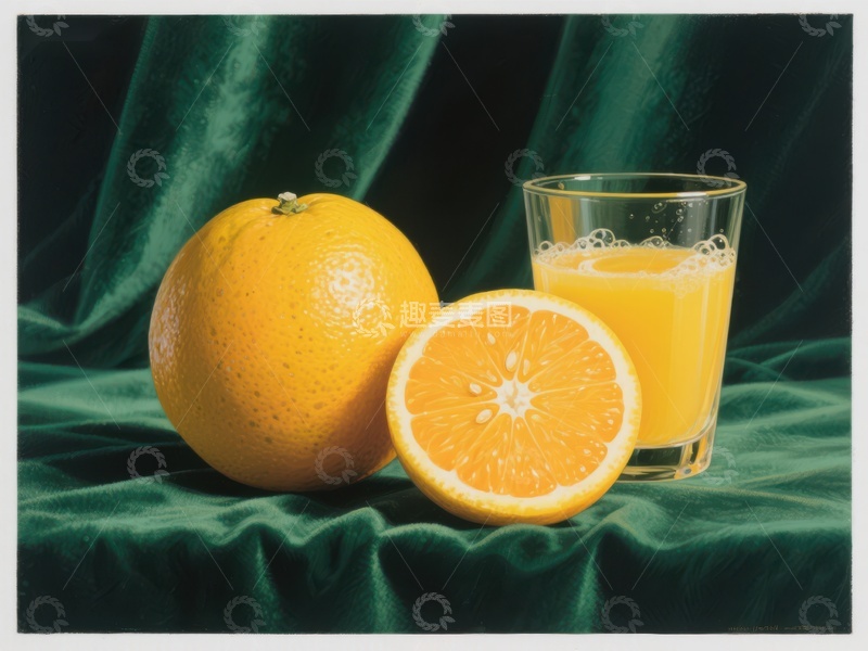 高清大图下载【趣麦麦图】橙子与橙汁的静物组合