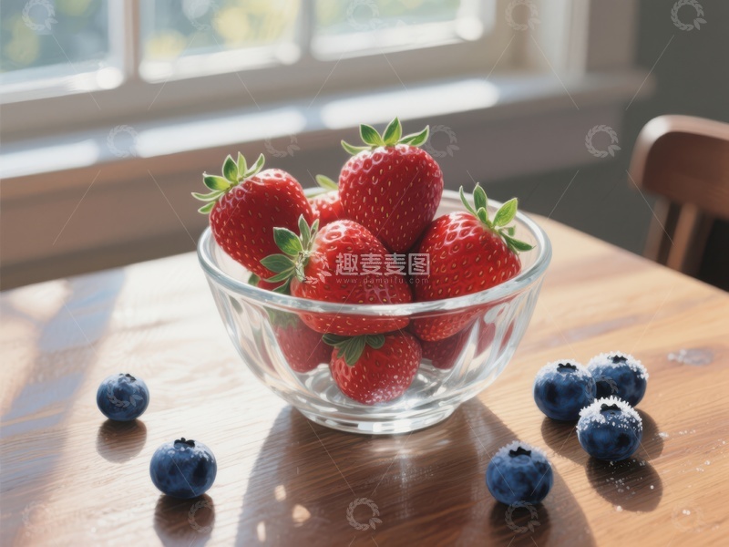 高清大图下载【趣麦麦图】草莓蓝莓静物图