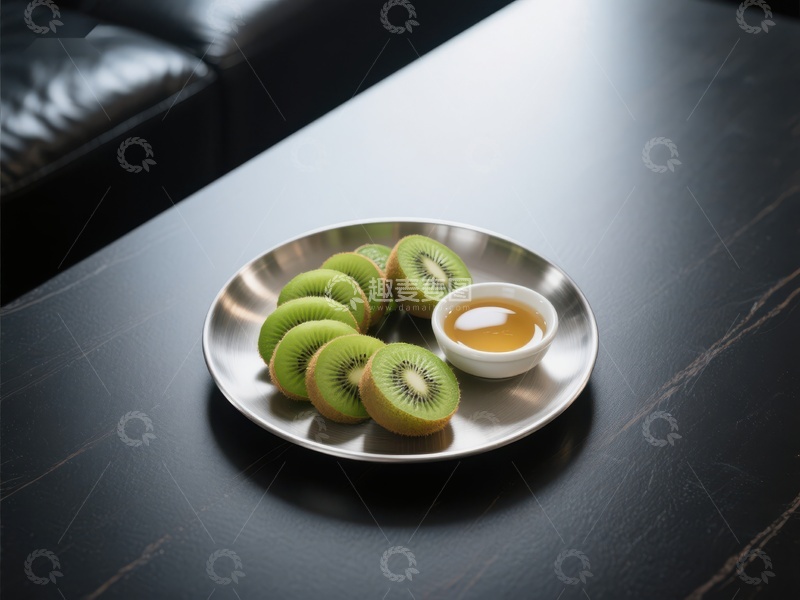 高清大图下载【趣麦麦图】切片猕猴桃与蜂蜜小碟