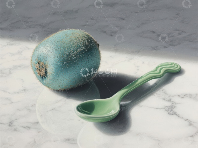 高清大图下载【趣麦麦图】奇异果与绿色勺子静物图
