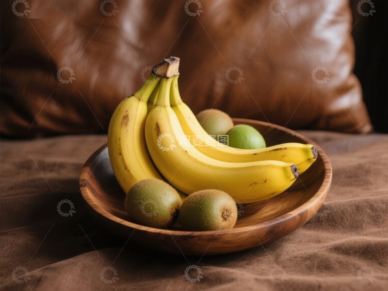 高清大图下载【趣麦麦图】香蕉与猕猴桃的静物组合