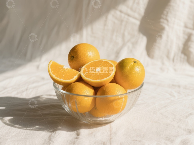 高清大图下载【趣麦麦图】阳光下的橙子碗