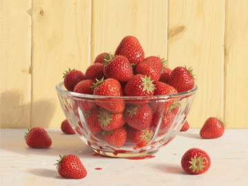 玻璃碗中的新鲜草莓