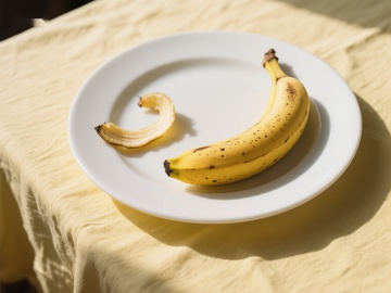 盘中香蕉与香蕉皮