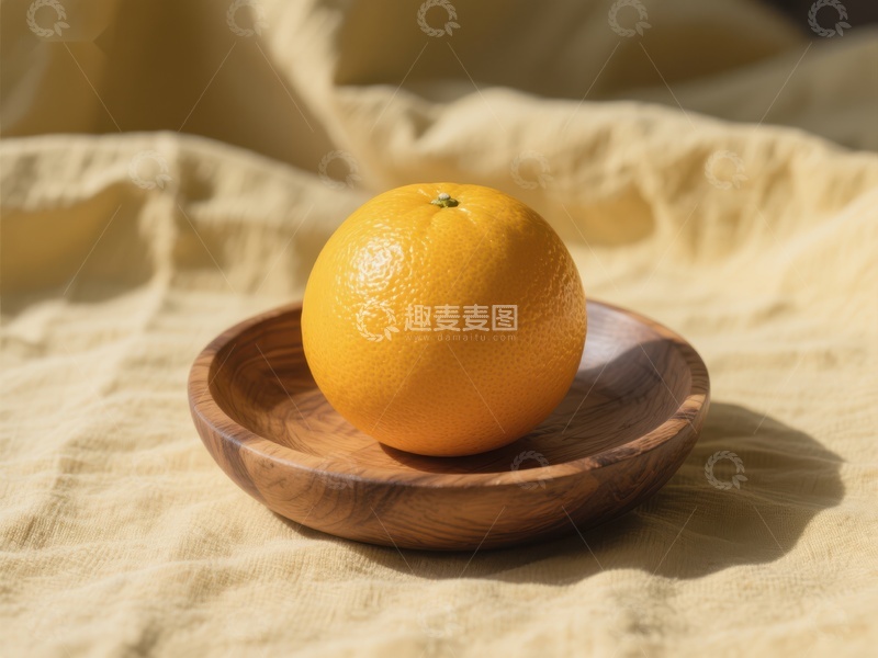 高清大图下载【趣麦麦图】木盘中的橙子