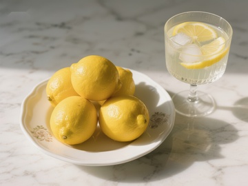 柠檬与冰饮的清新组合