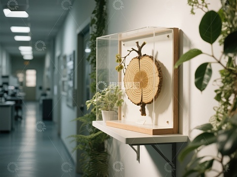 树轮标本展示于现代走廊