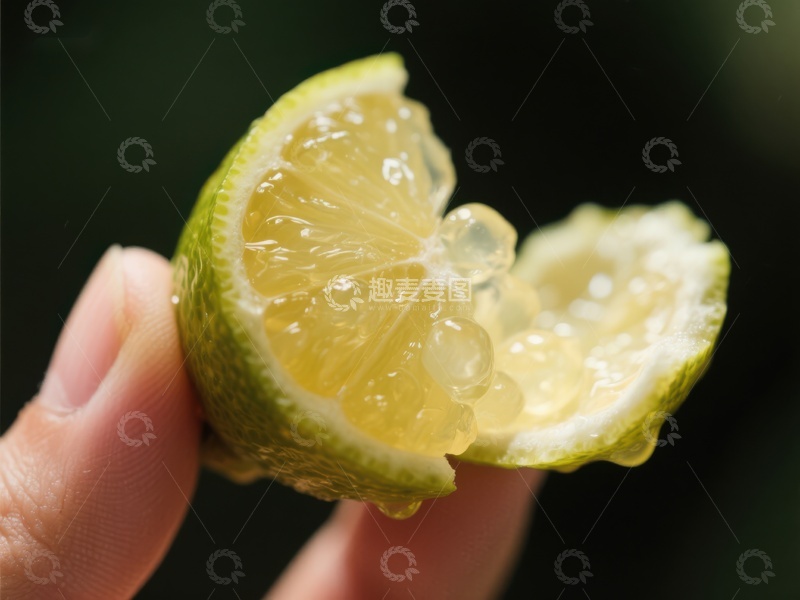 高清大图下载【趣麦麦图】手握新鲜切开的柠檬