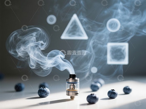 电子烟雾与蓝莓的抽象组合