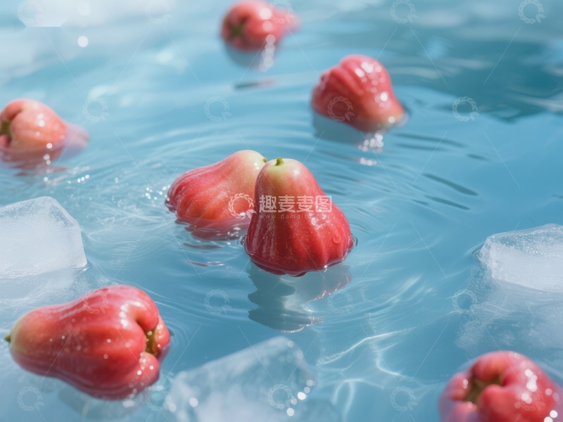 高清大图下载【趣麦麦图】冰水中的莲雾果实