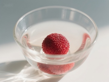 透明玻璃杯中的红色浆果