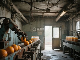 废弃工厂中的橙汁生产线