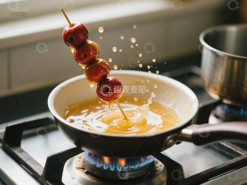高清大图下载【趣麦麦图】糖浆中翻滚的樱桃串