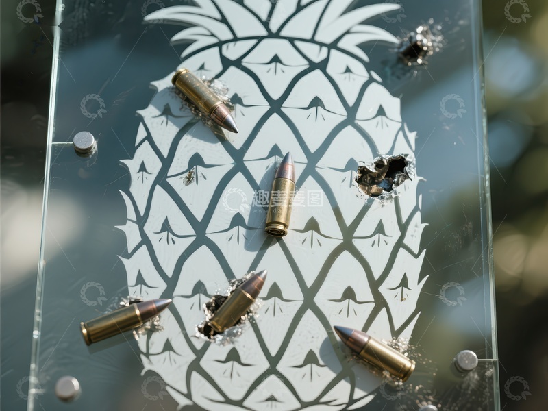 高清大图下载【趣麦麦图】弹壳与弹孔的玻璃艺术