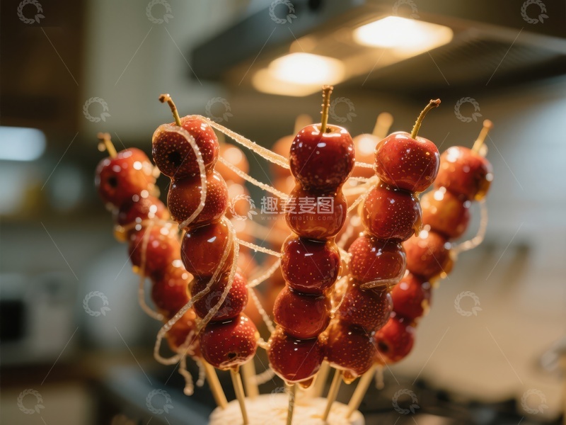 高清大图下载【趣麦麦图】糖葫芦串在厨房中展示