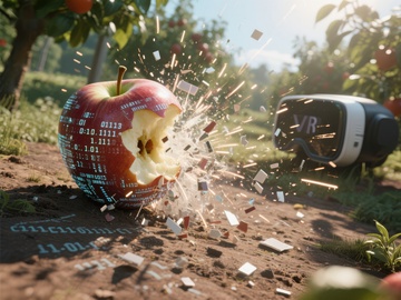 虚拟现实与苹果碰撞的瞬间