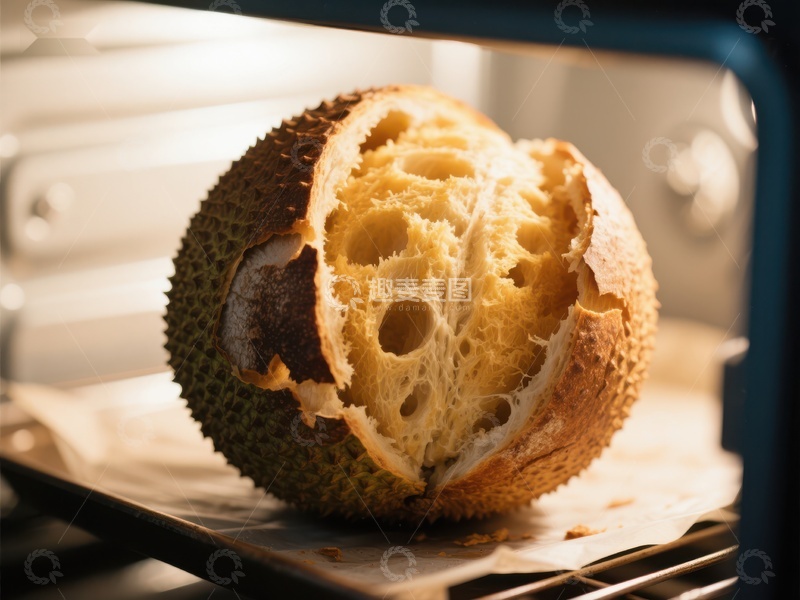 高清大图下载【趣麦麦图】榴莲在烤箱中烘烤
