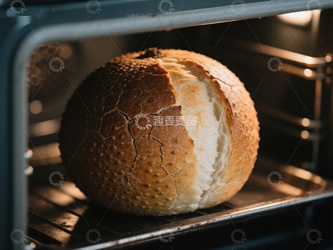 烤箱中的金黄色面包