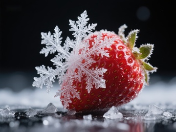 冰霜覆盖的草莓