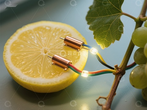 柠檬与葡萄枝上的电路实验