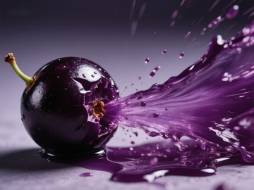 紫果爆裂，汁液四溅