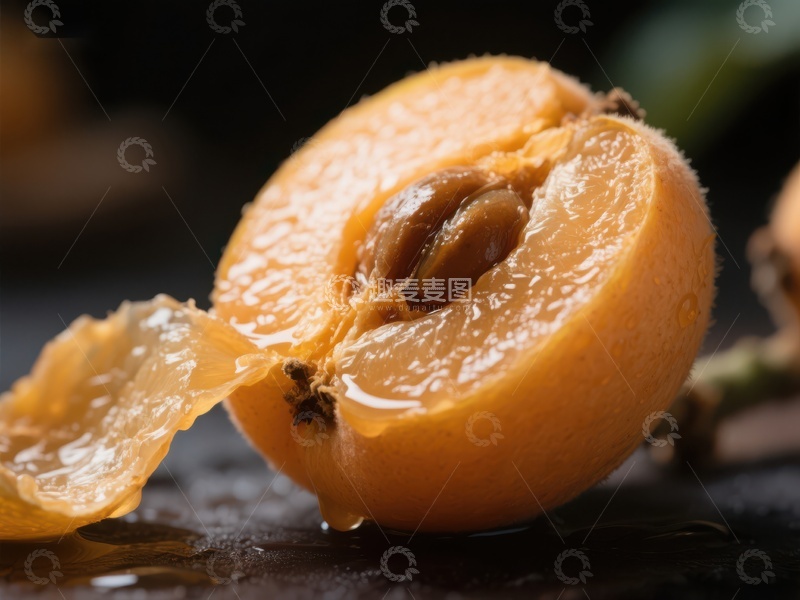 高清大图下载【趣麦麦图】新鲜枇杷果肉特写