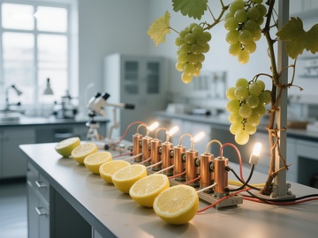 柠檬电池点亮灯泡实验