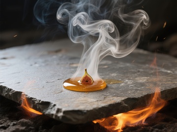 燃烧香料散发袅袅烟雾